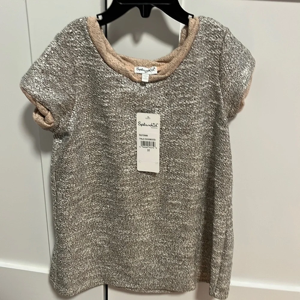 SPLENDID NWT 3T peach and silver “tweed” dress
